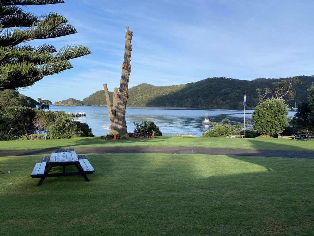 Great Barrier Lodge overlooks peaceful Whangaparapara Harbour