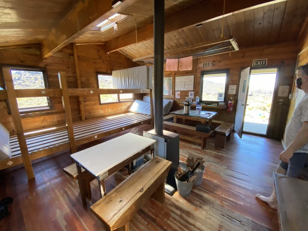 Interior of Oturere Hut, Tongariro Northern Circuit Great Walk