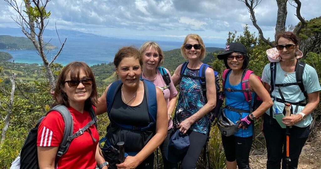 Female hikers on Great Barrier Island